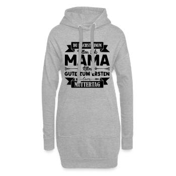 Du machst einen tollen Job Mama Muttertag . - Hoodie-Kleid - Grau meliert - Vorne