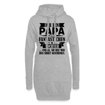 Ich bin Papa einer fantastischen Tochter Vater - Hoodie-Kleid - Grau meliert - Vorne
