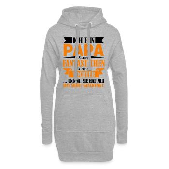 Ich bin Papa einer fantastischen Tochter Vater - Hoodie-Kleid - Grau meliert - Vorne