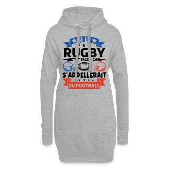 Cadeau rugbyman. cadeau rugby France. rugby fan . - Sweat-shirt à capuche long Femme - gris chiné - Devant