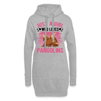 Pangolin Mädchen Schuppentier - Hoodie-Kleid - Grau meliert - Vorne