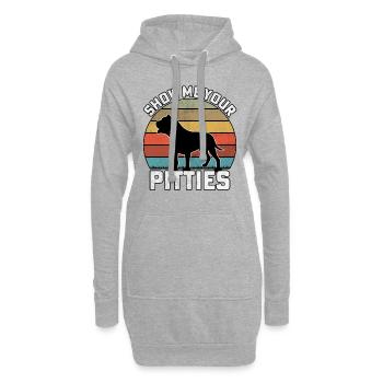 Montrez-moi vos pitties - Sweat-shirt à capuche long Femme - gris chiné - Devant