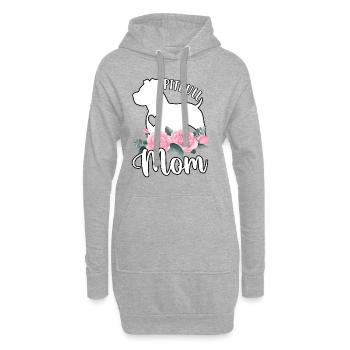 Maman Pitbull - Sweat-shirt à capuche long Femme - gris chiné - Devant