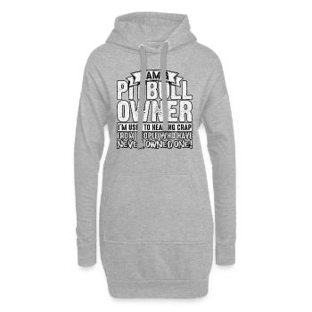 Je suis propriétaire d’un pitbull - Sweat-shirt à capuche long Femme - gris chiné - Devant