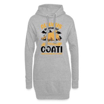 Soyez toujours vous-même Coati Nasenbär - Sweat-shirt à capuche long Femme - gris chiné - Devant