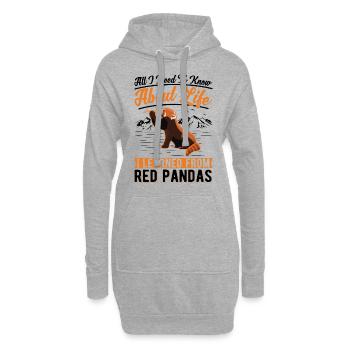 Cadeau Red Panda - Sweat-shirt à capuche long Femme - gris chiné - Devant