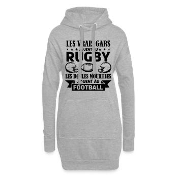 Cadeau rugbyman, cadeau Fan de rugby.Rugby. - Sweat-shirt à capuche long Femme - gris chiné - Devant