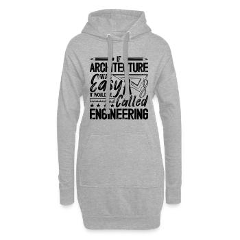 If Architecture Was Easy Architectural Architects - Hoodie-Kleid - Grau meliert - Vorne