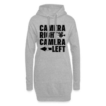 Caméra droite Caméra gauche Producteur de films Cinéaste - Sweat-shirt à capuche long Femme - gris chiné - Devant