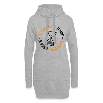 cadeau de retraite, cadeau départ en retraite. - Sweat-shirt à capuche long Femme - gris chiné - Devant