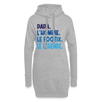 papa l'homme le footix le légende - Sweat-shirt à capuche long Femme - gris chiné - Devant