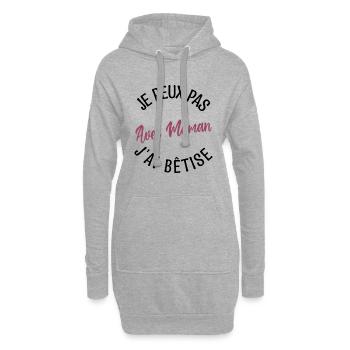 Cadeau maman, cadeau mère. cadeau maman de l'année - Sweat-shirt à capuche long Femme - gris chiné - Devant