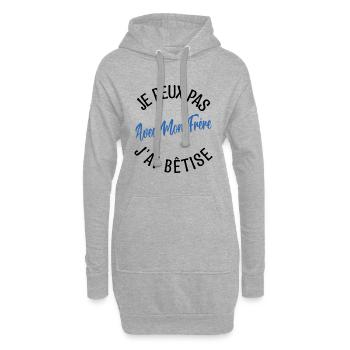 idée Cadeau frère. cadeau frères et sœurs. - Sweat-shirt à capuche long Femme - gris chiné - Devant