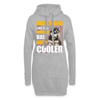Husky Dad like a regular Dad but Cooler - Hoodie-Kleid - Grau meliert - Vorne