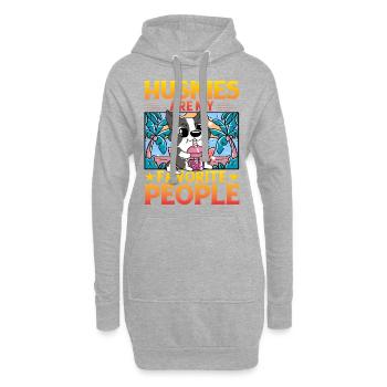 Les Huskies sont mes personnes préférées - Sweat-shirt à capuche long Femme - gris chiné - Devant