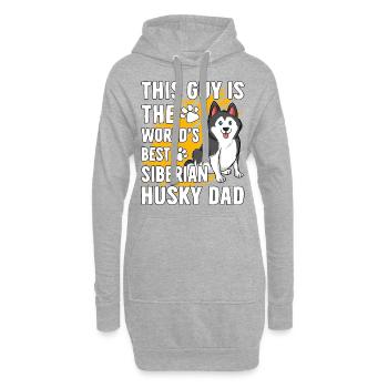 This Guy is the world's best Siberian Husky Dad - Hoodie-Kleid - Grau meliert - Vorne