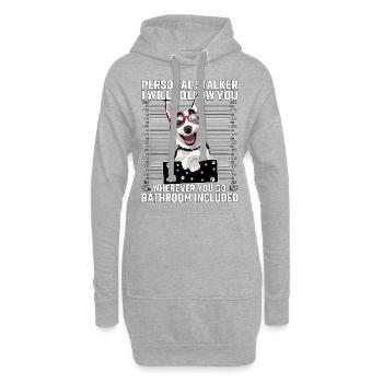 Husky Stalker Lustiger Spruch - Hoodie-Kleid - Grau meliert - Vorne