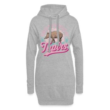 Easily distracted by Tapirs - Hoodie-Kleid - Grau meliert - Vorne