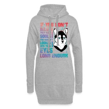 Husky Lustiger Spruch - Hoodie-Kleid - Grau meliert - Vorne