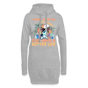 I work hard so my Husky can have a better life - Hoodie-Kleid - Grau meliert - Vorne