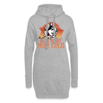 Best Husky Mom ever - Hoodie-Kleid - Grau meliert - Vorne
