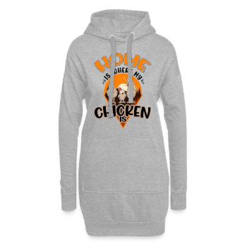 Poulets Home Farmer Poulet - Sweat-shirt à capuche long Femme - gris chiné - Devant