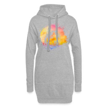 Chien Husky - Sweat-shirt à capuche long Femme - gris chiné - Devant