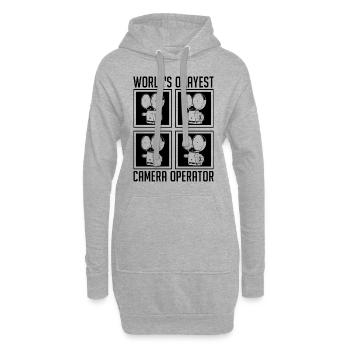 World's Okayest Retro Filmmaker Camera Operators - Hoodie Dress - heather grey - Front