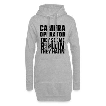 Cadreur Ils me voient rouler vidéaste - Sweat-shirt à capuche long Femme - gris chiné - Devant