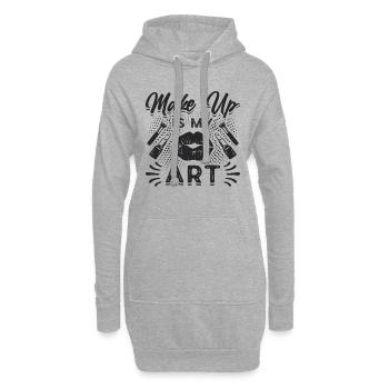 Le maquillage est mon art Aime les cosmétiques Les maquilleurs - Sweat-shirt à capuche long Femme - gris chiné - Devant