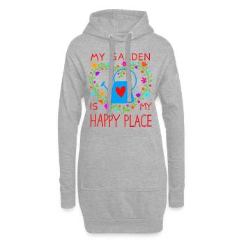 Mon bonheur jardinier Jardinier Jardinier Jardinier amateur - Sweat-shirt à capuche long Femme - gris chiné - Devant