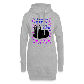 Katze Katzenbesitzer Katzenliebhaber Katzenfan - Hoodie-Kleid - Grau meliert - Vorne