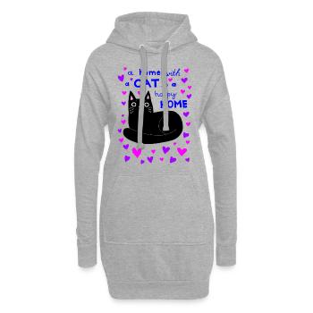 Katze Katzen schöner Spruch Katzenbesitzer - Hoodie-Kleid - Grau meliert - Vorne