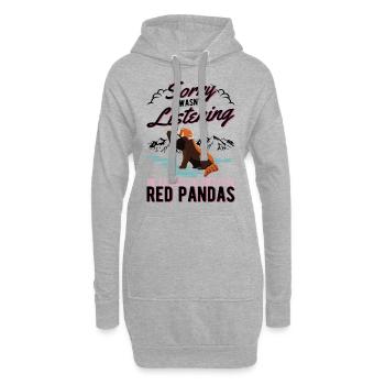 Red Panda Cadeau Chat Ours Panda Rouge - Sweat-shirt à capuche long Femme - gris chiné - Devant
