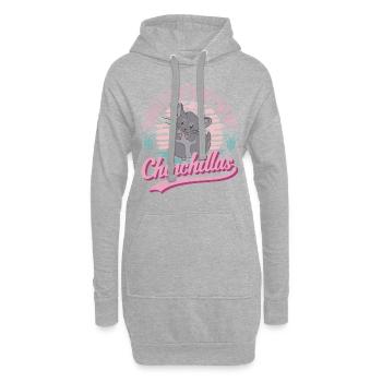Easily distracted by Chinchillas - Hoodie-Kleid - Grau meliert - Vorne