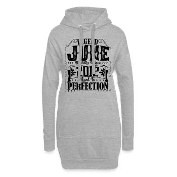 juin 2012. Anniversaire juin 2012 Cadeau juin 2012 - Sweat-shirt à capuche long Femme - gris chiné - Devant