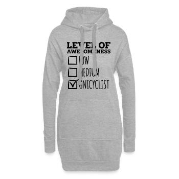 Niveau De Génialité Monocycle Vélo Unicycliste - Sweat-shirt à capuche long Femme - gris chiné - Devant
