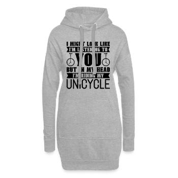 I Might Look Like I'm Listening Cycling Unicyclist - Hoodie-Kleid - Grau meliert - Vorne