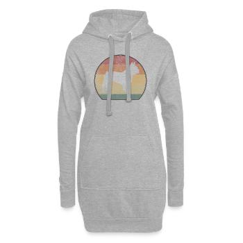 Retro French Bulldog Französische Bulldogge - Hoodie-Kleid - Grau meliert - Vorne