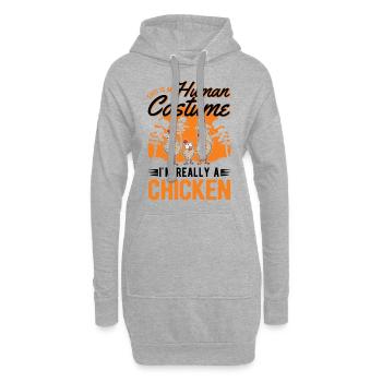 Hühner Kostüm Huhn Halloween Landwirt - Hoodie-Kleid - Grau meliert - Vorne