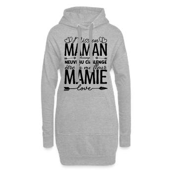 Cadeau Annonce Grossesse Mamie. Mission de maman. - Sweat-shirt à capuche long Femme - gris chiné - Devant