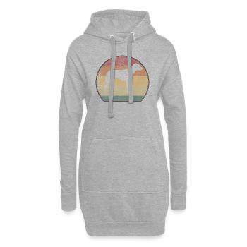Rétro Rhodesian Ridgeback Sunset - Sweat-shirt à capuche long Femme - gris chiné - Devant