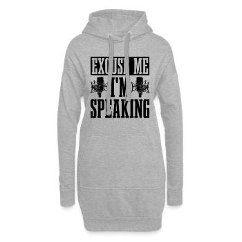 Excusez-moi, je parle Voix Art Acteurs de doublage - Sweat-shirt à capuche long Femme - gris chiné - Devant