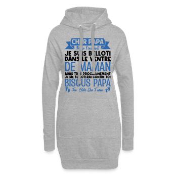 Cadeau annonce grossesse papa. cadeau futur papa. - Sweat-shirt à capuche long Femme - gris chiné - Devant