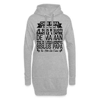 Cadeau annonce grossesse papa. cadeau futur papa. - Sweat-shirt à capuche long Femme - gris chiné - Devant