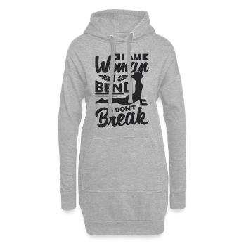 Je suis une femme Je plie Gymnaste Acrobate Contorsionniste - Sweat-shirt à capuche long Femme - gris chiné - Devant