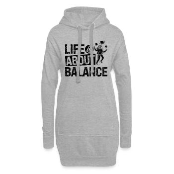 La vie est une question d’équilibre Monocycle Cycliste Unicycliste - Sweat-shirt à capuche long Femme - gris chiné - Devant