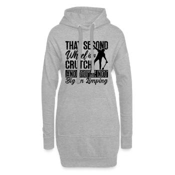Cette deuxième roue est un monocycle cycliste monocycliste - Sweat-shirt à capuche long Femme - gris chiné - Devant