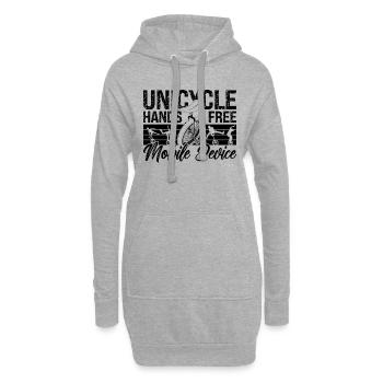 Unicycle Hands Free Mobile Retro One Wheel Cyclist - Hoodie-Kleid - Grau meliert - Vorne