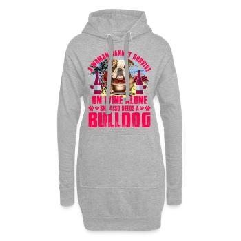 A Woman cannot survive on Wine alone she also need - Hoodie-Kleid - Grau meliert - Vorne